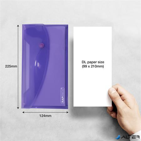 Irattartó tasak, DL, patentos, RAPESCO "Eco", áttetsző vegyes színek