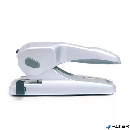 Lyukasztó, nagyteljesítményű, kétlyukú, 65 lap, fém, RAPESCO "Zero 65", ezüst