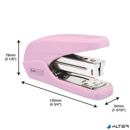 Tűzőgép, 24/6, 26/6, 25 lap, könnyített tűzés, RAPESCO "X5 Less Effort", világos rózsaszín