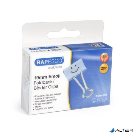 Bindercsipesz, 19 mm, "Fun", RAPESCO, világoskék