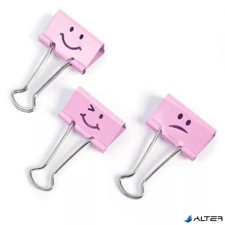 Bindercsipesz, 32 mm, "Fun", RAPESCO, világos rózsaszín