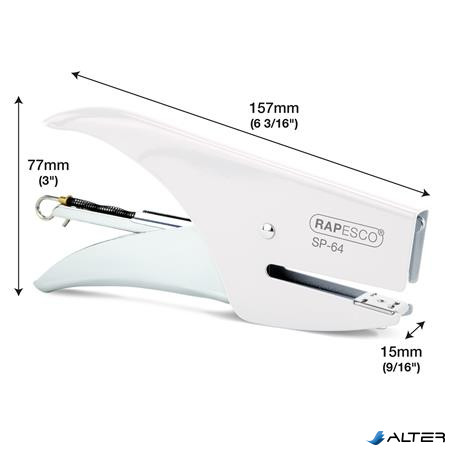 Tűzőgép, kézi, 21/4, 12 lap, RAPESCO 'SP-64', fehér