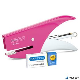   Tűzőgép, kézi, 21/4, 12 lap, RAPESCO 'SP-64', rózsaszín