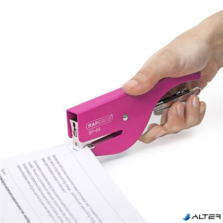 Tűzőgép, kézi, 21/4, 12 lap, RAPESCO 'SP-64', rózsaszín