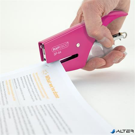 Tűzőgép, kézi, 21/4, 12 lap, RAPESCO 'SP-64', rózsaszín