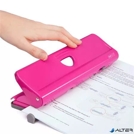 Lyukasztó, négylyukú, 22 lap, fém, RAPESCO '720', pink