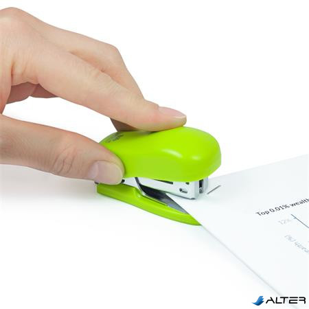 Tűzőgép, 24/6, 26/6, 12 lap, RAPESCO "Bug Mini", zöld