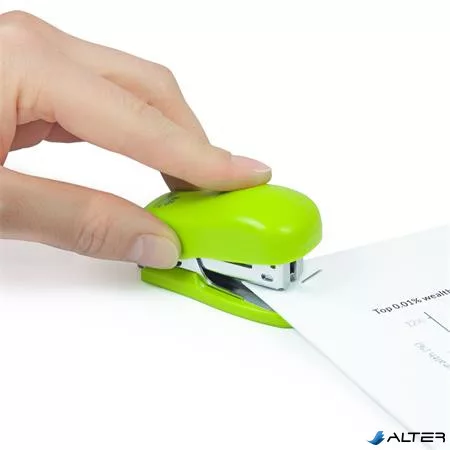 Tűzőgép, 24/6, 26/6, 12 lap, RAPESCO "Bug Mini", zöld