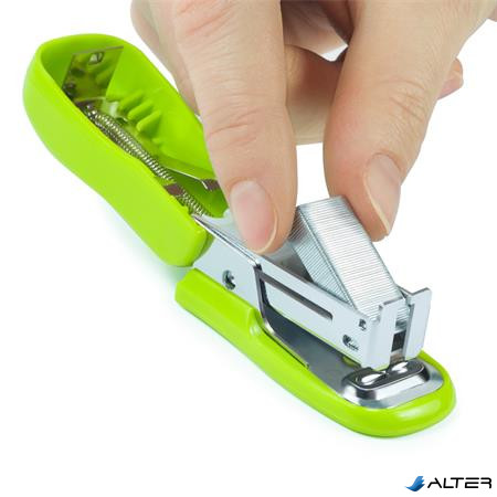 Tűzőgép, 24/6, 26/6, 12 lap, RAPESCO "Bug Mini", zöld