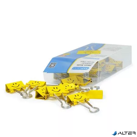 Bindercsipesz, 25 mm, RAPESCO, "Fun", sárga