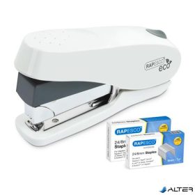   Tűzőgép, 24/6-8, 26/6-8, 50 lap, könnyített tűzés, antibakteriális, RAPESCO " ECO Luna Less Effort", fehér
