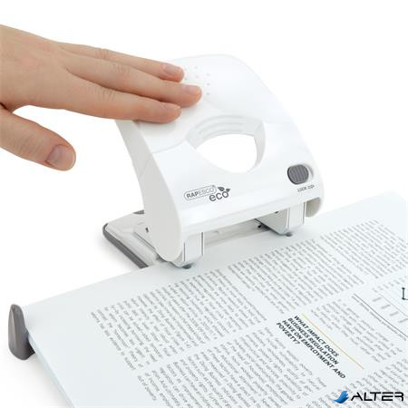 Lyukasztó, kétlyukú, 40 lap, könnyített lyukasztás, antibakteriális, RAPESCO "ECO X5", fehér