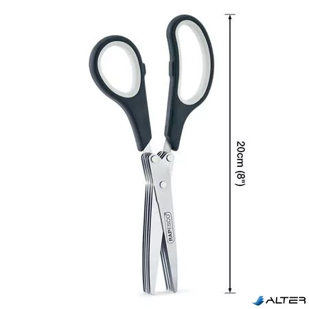 Olló, konyhai, 20 cm, fűszer és papíraprító, 5 penge, RAPESCO