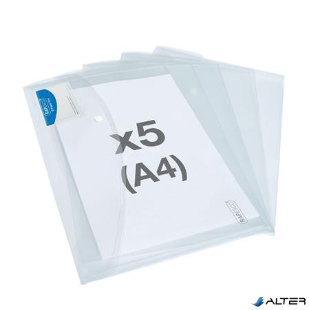 Irattartó tasak, A4+, patentos, RAPESCO "Eco", áttetsző