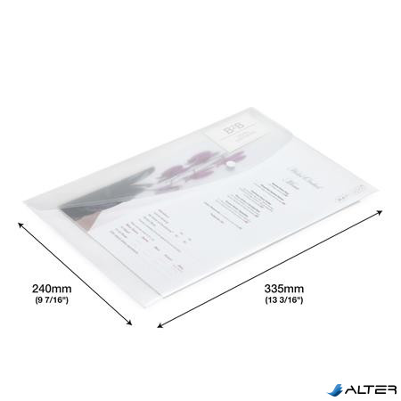 Irattartó tasak, A4+, patentos, RAPESCO "Eco", áttetsző