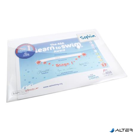 Irattartó tasak, A4+, patentos, RAPESCO "Eco", áttetsző