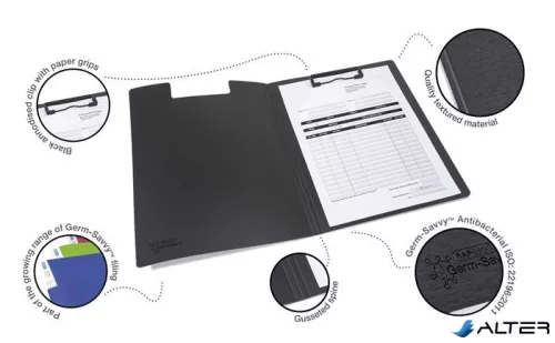 Felírótábla, antibakteriális, A4, RAPESCO "Germ-Savvy®", fekete