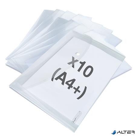 Irattartó tasak, A4+, PP, patentos, RAPESCO "Eco", áttetsző