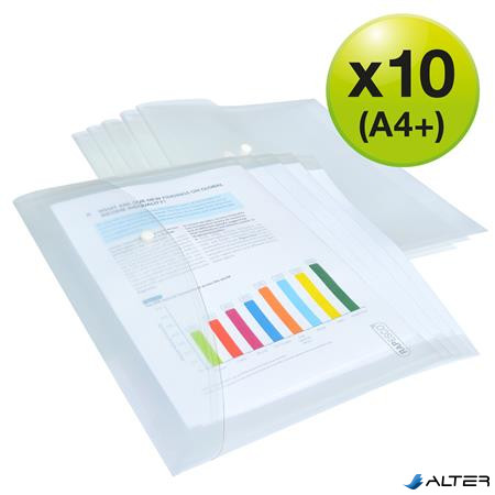 Irattartó tasak, A4+, PP, patentos, RAPESCO "Eco", áttetsző