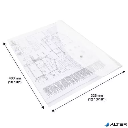 Irattartó tasak, A3, PP, patentos, RAPESCO "Eco", áttetsző