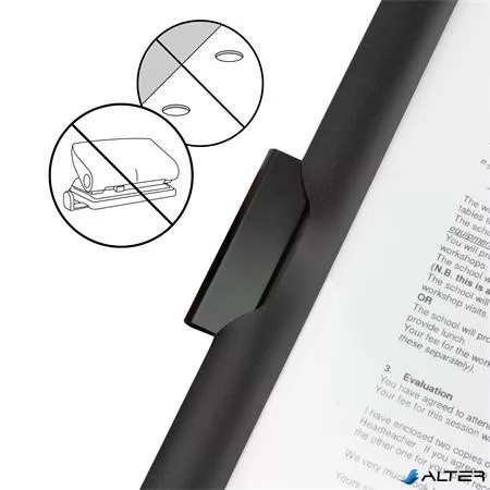 Gyorsfűző, klipes, PP, A4, RAPESCO "Eco GRS Recycled", fekete