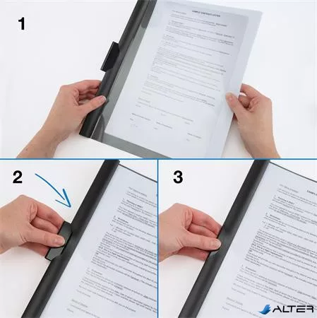 Gyorsfűző, klipes, PP, A4, RAPESCO "Eco GRS Recycled", fekete