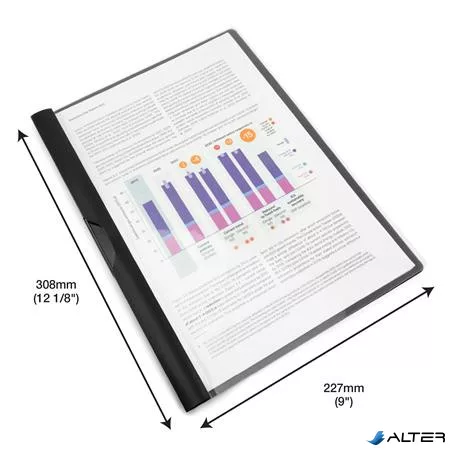 Gyorsfűző, klipes, PP, A4, RAPESCO "Eco GRS Recycled", fekete