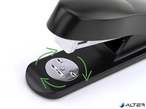 Tűzőgép, 24/6, 26/6, 20 lap, RAPESCO "Eco GRS Recycled Half-Strip", fekete