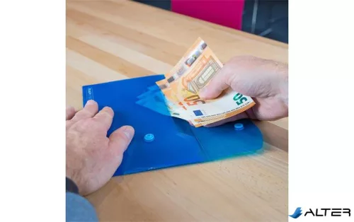 Irattartó tasak, DL, patentos, RAPESCO "Eco GRS Recycled", áttetsző vegyes színek