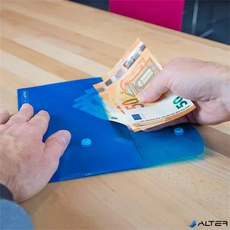 Irattartó tasak, DL, patentos, RAPESCO "Eco GRS Recycled", áttetsző vegyes színek