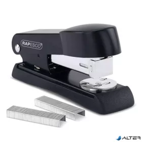   Tűzőgép, 24/6, 26/6, 20 lap, fém, RAPESCO 'Minno Half-Strip', fekete