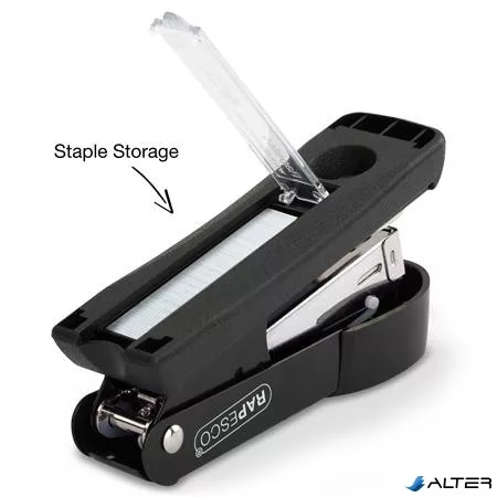 Tűzőgép, 24/6, 26/6, 20 lap, fém, RAPESCO "Minno Half-Strip", fekete