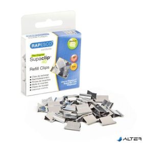   Utántöltő kapcsok, rozsdamentes acél, RAPESCO, "Supaclip 40" ezüst