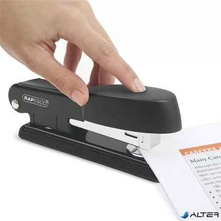 Tűzőgép, 24/6, 26/6, 25 lap, fém, RAPESCO "Bowfin Half-Strip", fekete