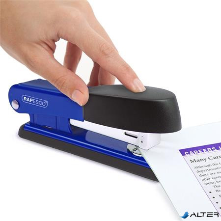 Tűzőgép, 24/6, 26/6, 25 lap, fém, RAPESCO 'Bowfin Half-Strip', kék