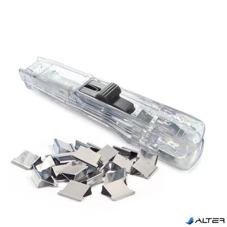 Kapocsadagoló, ezüst kapcsokkal, RAPESCO, 'Supaclip 40', átlátszó