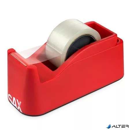 Csomagolószalag adagoló, asztali, csomagolószalaggal, SAX "729", piros