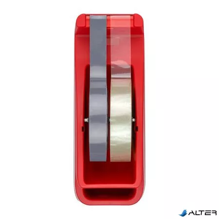 Csomagolószalag adagoló, asztali, csomagolószalaggal, SAX "729", piros