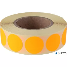 Etikett, 20 mm kör, 1000 etikett/tekercs, narancs