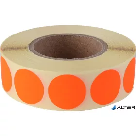 Etikett, 20 mm kör, 1000 etikett/tekercs, fluo piros
