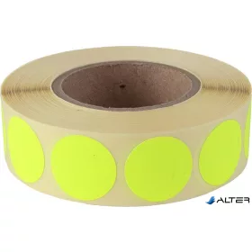 Etikett, 20 mm kör, 1000 etikett/tekercs, citromsárga