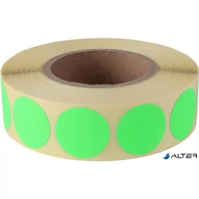 Etikett, 20 mm kör, 1000 etikett/tekercs, zöld