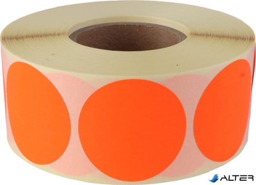 Etikett, 38 mm kör, 1000 etikett/tekercs, fluo piros