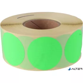Etikett, 38 mm kör, 1000 etikett/tekercs, zöld