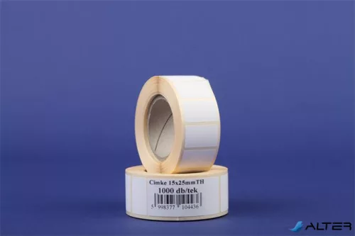 Etikett, thermo, 15x25 mm, 1000 etikett/tekercs, fehér