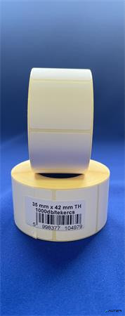 Etikett, thermo, 35x42 mm, 1000 etikett/tekercs, fehér