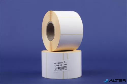 Etikett, thermo, 40x58 mm, 1000 etikett/tekercs, fehér