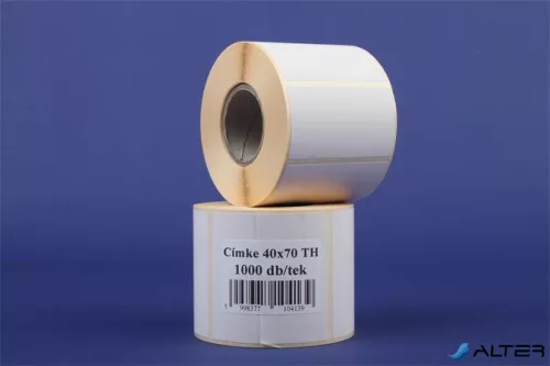 Etikett, thermo, 40x70 mm, 1000 etikett/tekercs, fehér