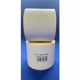 Etikett, thermo, 43x78 mm, 1000 etikett/tekercs, fehér