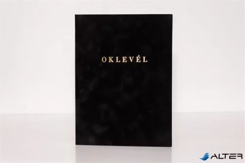 Oklevéltartó, A4, exkluzív, plüss, aranyozva, fekete